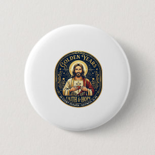 Chapa Redonda De 5 Cm Camiseta Vintage de Jubilación de Jesús Cristiana
