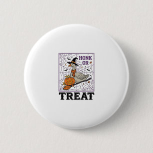 Chapa Redonda De 5 Cm Camiseta Vintage Honk Or Treat Bruja Ganso Hallowe