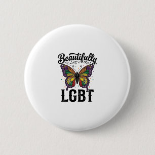 Chapa Redonda De 5 Cm Camiseta Vintage Orgullo Mariposa LGBT Hermosa_1