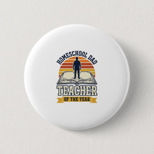 Chapa Redonda De 5 Cm Camiseta Vintage Papá Profesor De Educación En Cas