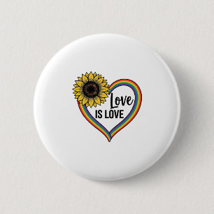 Chapa Redonda De 5 Cm Camiseta Vintage Vector Corazón Girasol El Amor Es