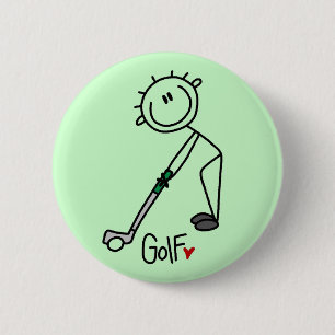 Chapa Redonda De 5 Cm Camisetas básicas de golf con figuras de palitos y