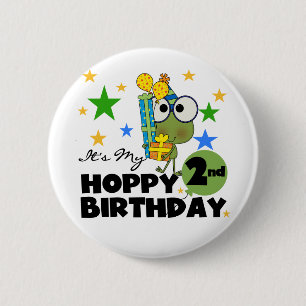 Chapa Redonda De 5 Cm Camisetas de 2º cumpleaños y regalos de Rana de am