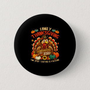 Chapa Redonda De 5 Cm Camisetas de acción de gracias familiar 2026 tripu