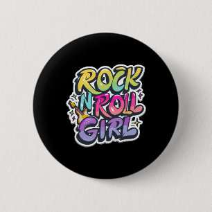 Chapa Redonda De 5 Cm Camisetas De Banda Para Niños Rock N Rollo Chica R