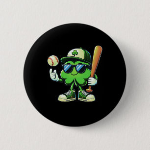 Chapa Redonda De 5 Cm Camisetas De Béisbol De Shamrock Divertido Niño De