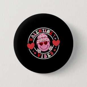 Chapa Redonda De 5 Cm Camisetas de Día de San Valentín Groovy Valentine