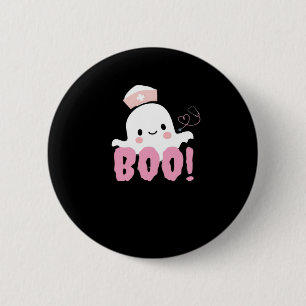 Chapa Redonda De 5 Cm Camisetas de enfermería de Halloween ¡Boo femenino