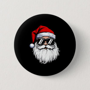 Chapa Redonda De 5 Cm Camisetas de Navidad con Cara de Santa Retro para 