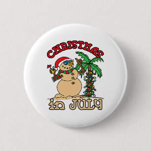 Chapa Redonda De 5 Cm Camisetas De Navidad En Julio Muñeco De Nieve Aren