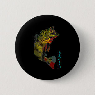 Chapa Redonda De 5 Cm Camisetas de Pesca _ Camiseta de Regalo de Arte de