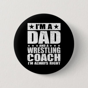 Chapa Redonda De 5 Cm Camisetas del Día del Padre entrenador de lucha li