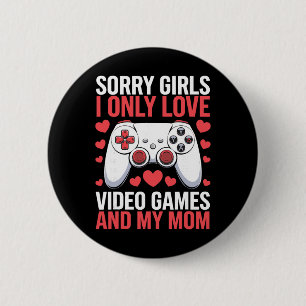 Chapa Redonda De 5 Cm Camisetas Día de San Valentín Videojuegos Corazón