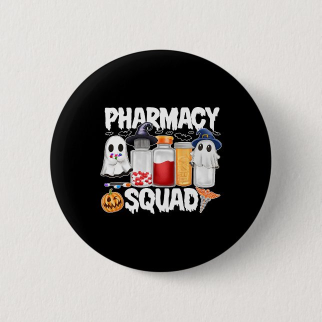 Chapa Redonda De 5 Cm Camisetas Farmacéuticos de Halloween (Anverso)