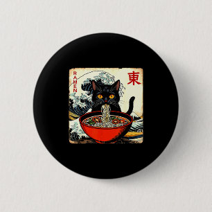 Chapa Redonda De 5 Cm Camisetas gráficas divertidas de anime gato ramen 