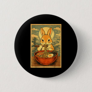 Chapa Redonda De 5 Cm Camisetas Gráficas Japonesas Bunny Ramen Para Homb