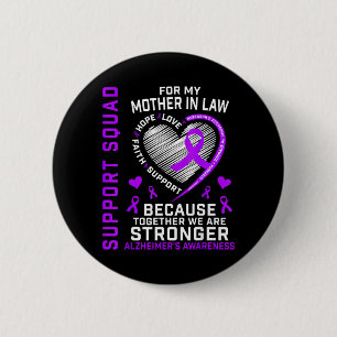Chapa Redonda De 5 Cm Camisetas Moradas de Conciencia del Alzheimer Madr