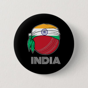 Chapa Redonda De 5 Cm Camisetas para aficionados al críquet de la India