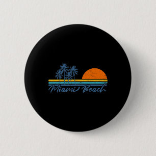 Chapa Redonda De 5 Cm Camisetas Retro Miami Beach Florida Mujeres Hombre