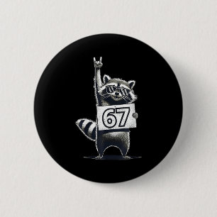 Chapa Redonda De 5 Cm Camisetas Retro Raccoon 67 Música Rock Hombres Niñ