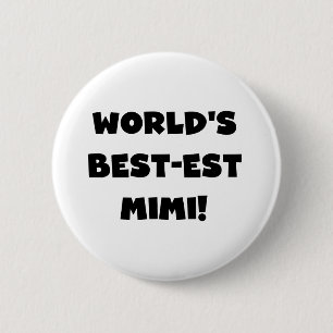 Chapa Redonda De 5 Cm Camisetas y regalo negros del texto Mimi del