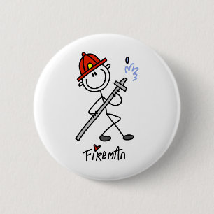 Chapa Redonda De 5 Cm Camisetas y regalos básicos de bomberos con figura