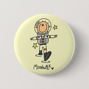 Chapa Redonda De 5 Cm Camisetas y regalos de astronautas que caminan en