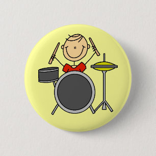 Chapa Redonda De 5 Cm Camisetas y regalos de baterista masculino con fig