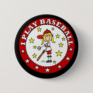Chapa Redonda De 5 Cm Camisetas y regalos de béisbol para niñas