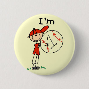 Chapa Redonda De 5 Cm Camisetas y regalos de béisbol para niños I'm 1
