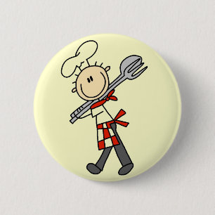 Chapa Redonda De 5 Cm Camisetas y regalos de chef con pinzas para ensala