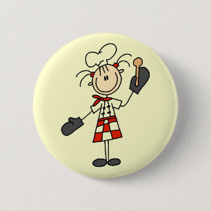 Chapa Redonda De 5 Cm Camisetas y regalos de chef femenina con manoplas