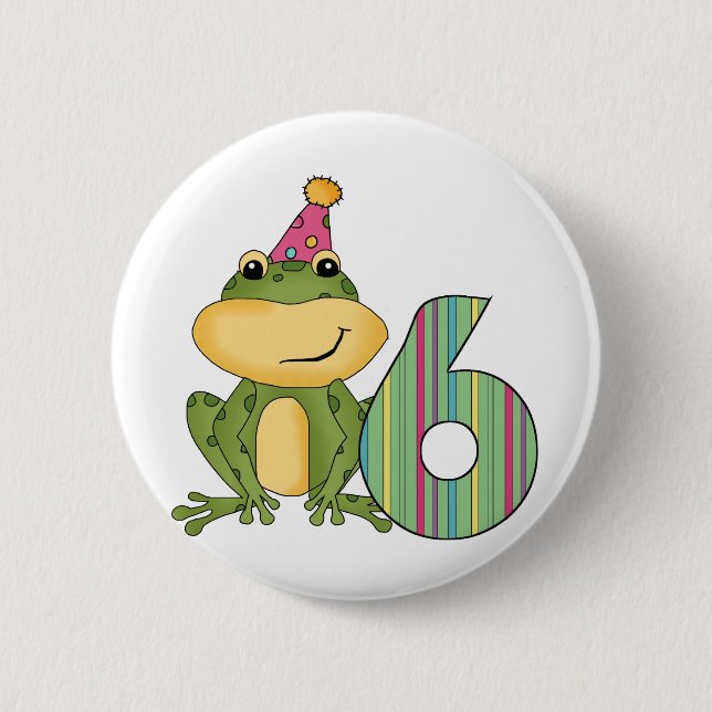 Chapa Redonda De 5 Cm Camisetas y regalos de cumpleaños de fiesta Frog (Anverso)