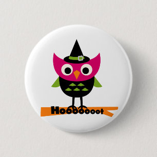 Chapa Redonda De 5 Cm Camisetas y regalos de Halloween con lechuza