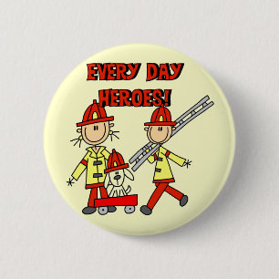 Chapa Redonda De 5 Cm Camisetas y regalos de héroes bomberos