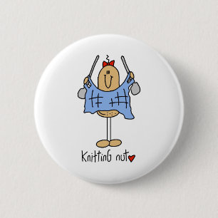 Chapa Redonda De 5 Cm Camisetas y regalos de Knitting Nut