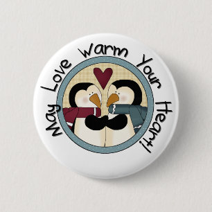 Chapa Redonda De 5 Cm Camisetas y regalos de las fiestas de pingüino amo