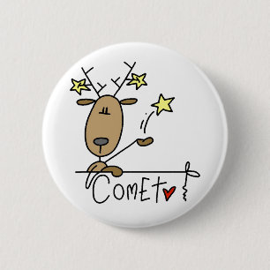 Chapa Redonda De 5 Cm Camisetas y regalos de Navidad de Reno Cometa