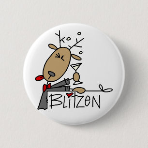 Chapa Redonda De 5 Cm Camisetas y regalos de Navidad del Reno Blitzen