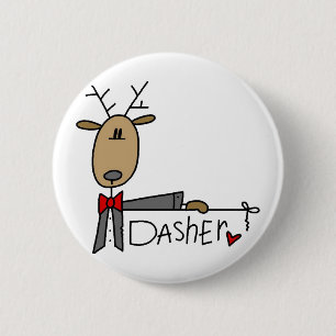 Chapa Redonda De 5 Cm Camisetas y regalos de Navidad del reno Dasher