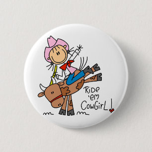 Chapa Redonda De 5 Cm Camisetas y regalos de Ride Em Cowgirl