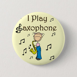 Chapa Redonda De 5 Cm Camisetas y regalos de Toco el Saxofón