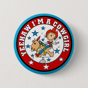 Chapa Redonda De 5 Cm Camisetas y regalos de vaquera Yee Haw