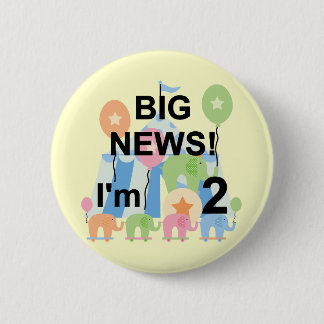 Chapa Redonda De 5 Cm Camisetas y regalos del 2º cumpleaños de Big News 