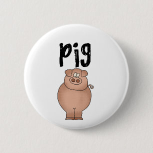 Chapa Redonda De 5 Cm Camisetas y regalos del animal del campo de cerdo