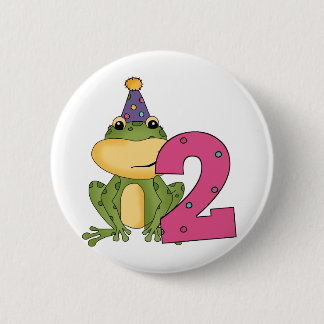 Chapa Redonda De 5 Cm Camisetas y regalos del cumpleaños de la rana del