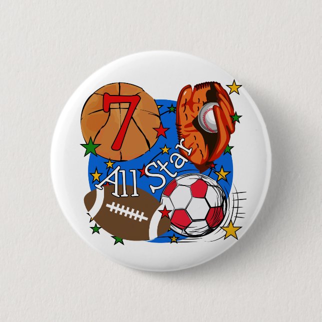 Chapa Redonda De 5 Cm Camisetas y regalos del cumpleaños de los deportes (Anverso)