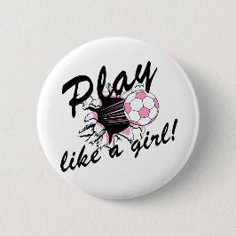 Chapa Redonda De 5 Cm Camisetas y regalos del fútbol de las muchachas