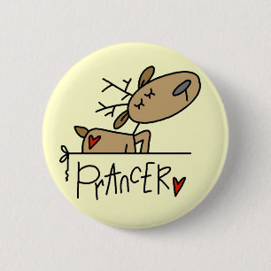 Chapa Redonda De 5 Cm Camisetas y regalos del reno de Prancer