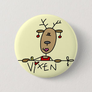 Chapa Redonda De 5 Cm Camisetas y regalos del reno del Vixen
